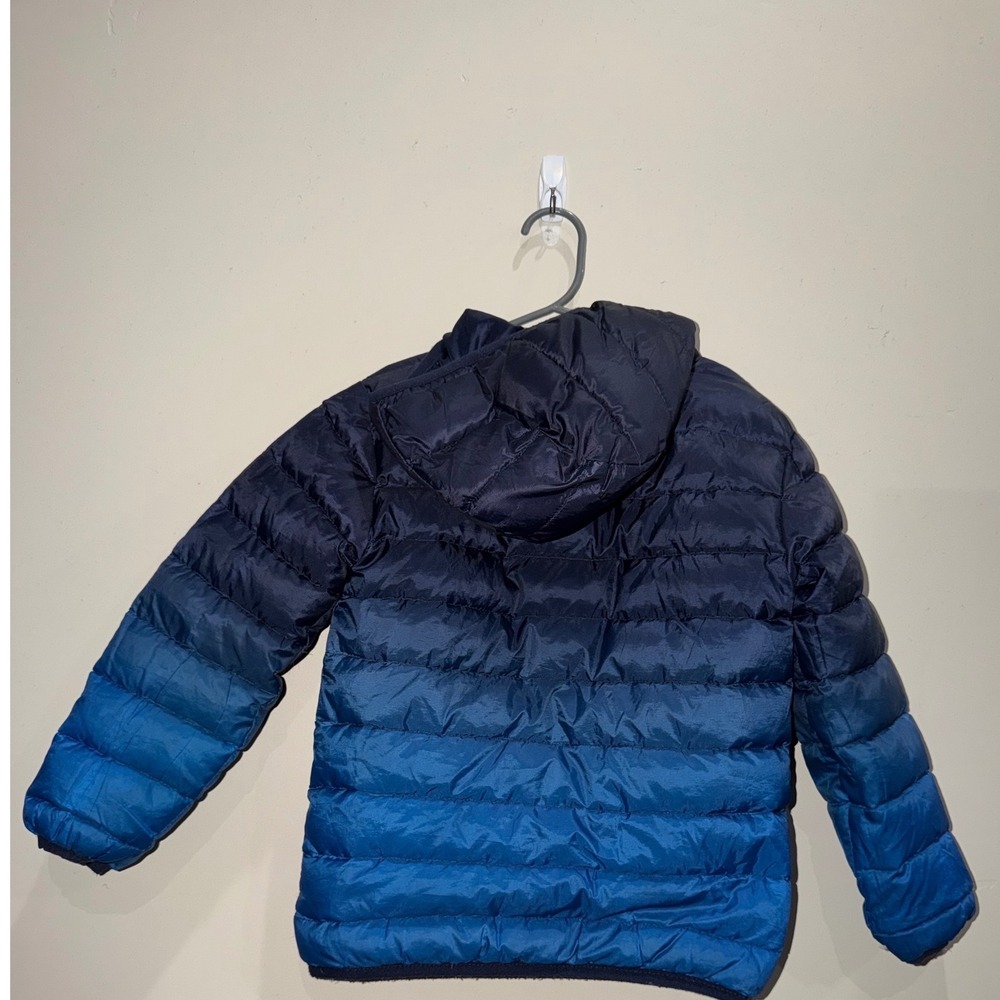 Eddie Bauer Kids Puffer Jacket 5/6 Blue Hooded Lightweight Zip Winter Coat Boys - Picture 4 of 6